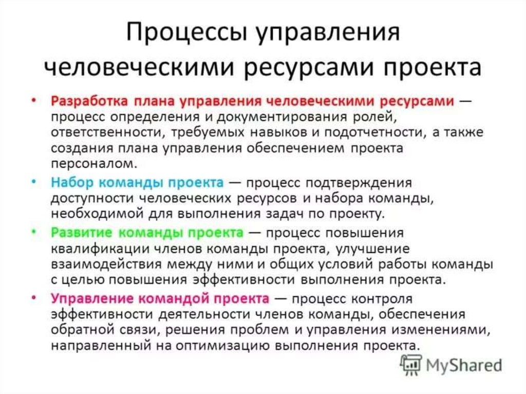 Управление ресурсами проекта. Процесс управления человеческими ресурсами. Процессы управления ресурсами проекта. Управление человеческими ресурсами проекта. Разработка плана управления человеческими ресурсами.