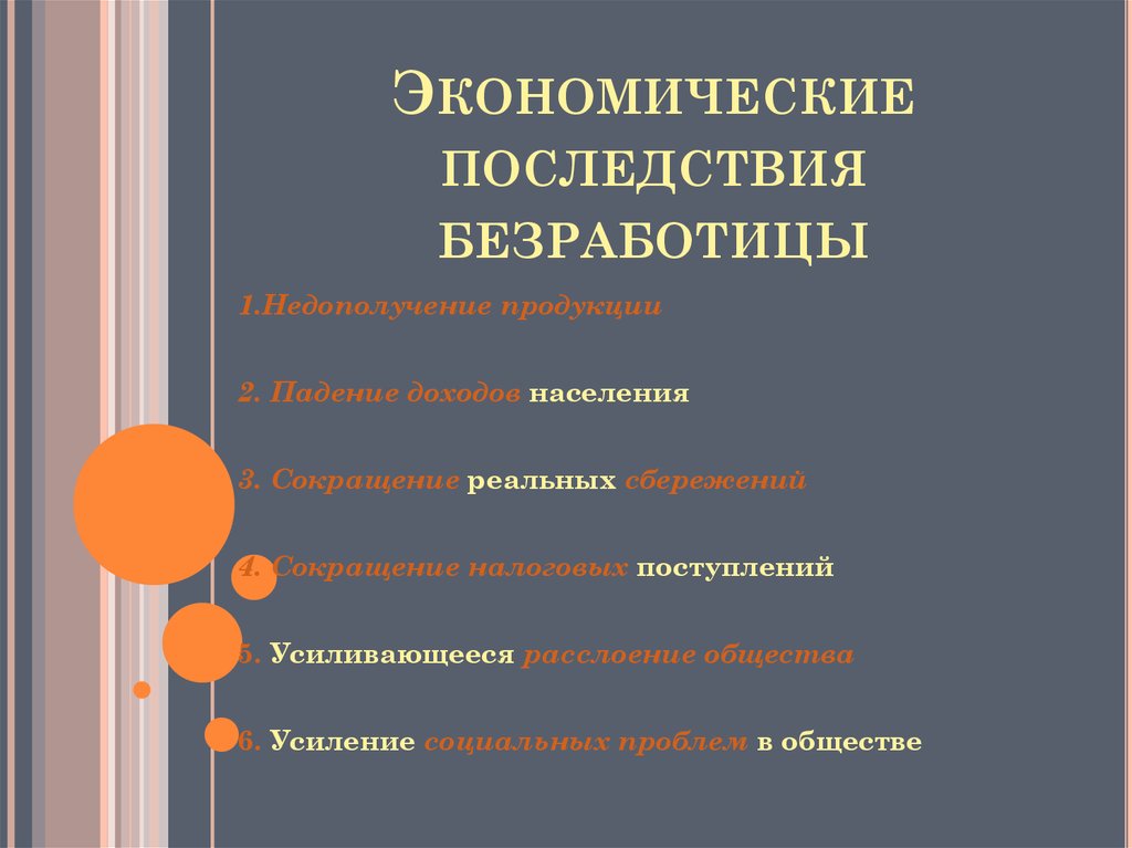 Социально экономические последствия безработицы презентация