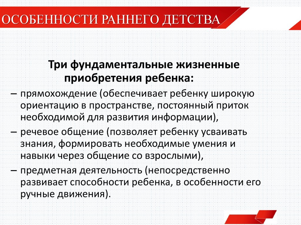 Характеристика раннего