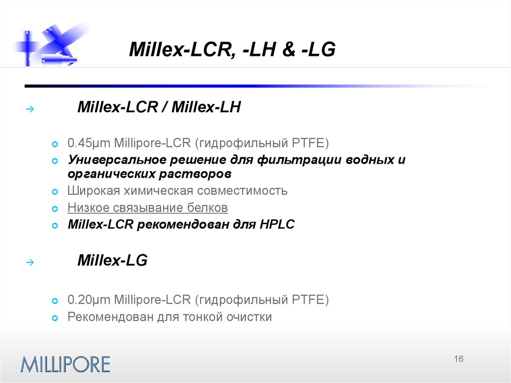 Millex-LCR, -LH & -LG