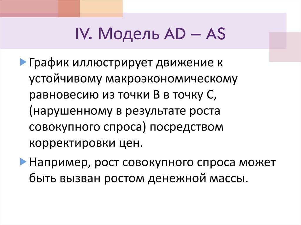 IV. Модель AD – AS