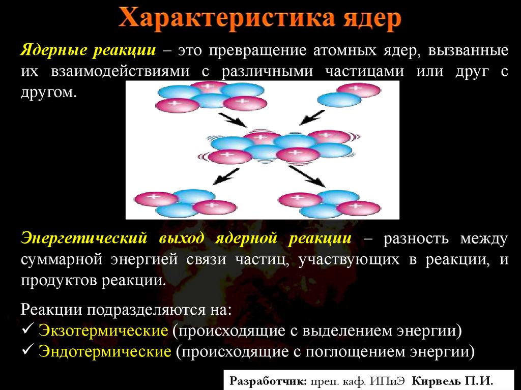 Характер реакции. Характеристики ядерных реакций. Основные характеристики ядерных реакций. Описание ядерной реакции. Общая характеристика ядерных реакций..