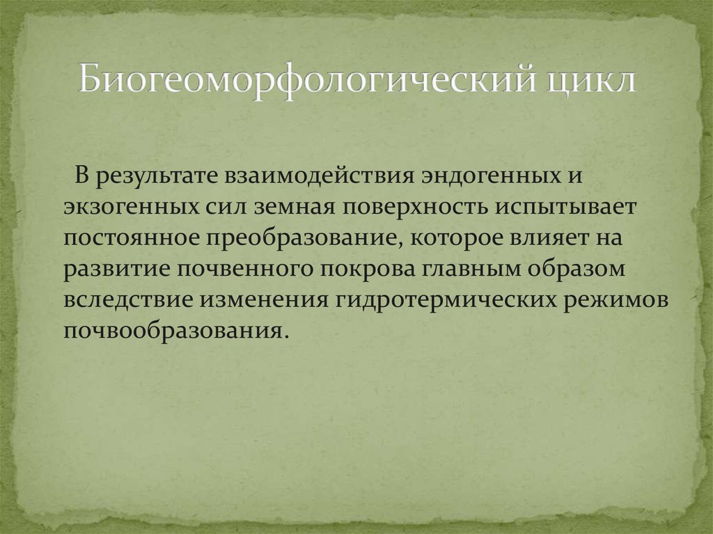 Биогеоморфологический цикл