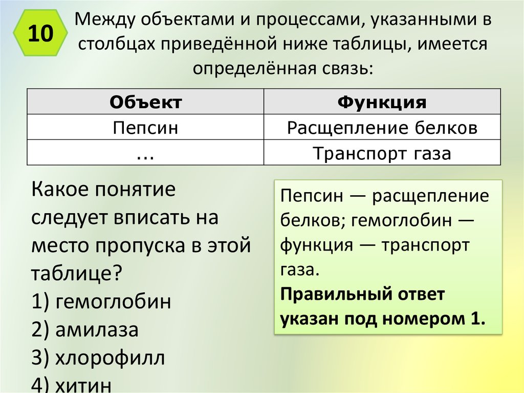 Установите соответствие между объектами двух столбцов