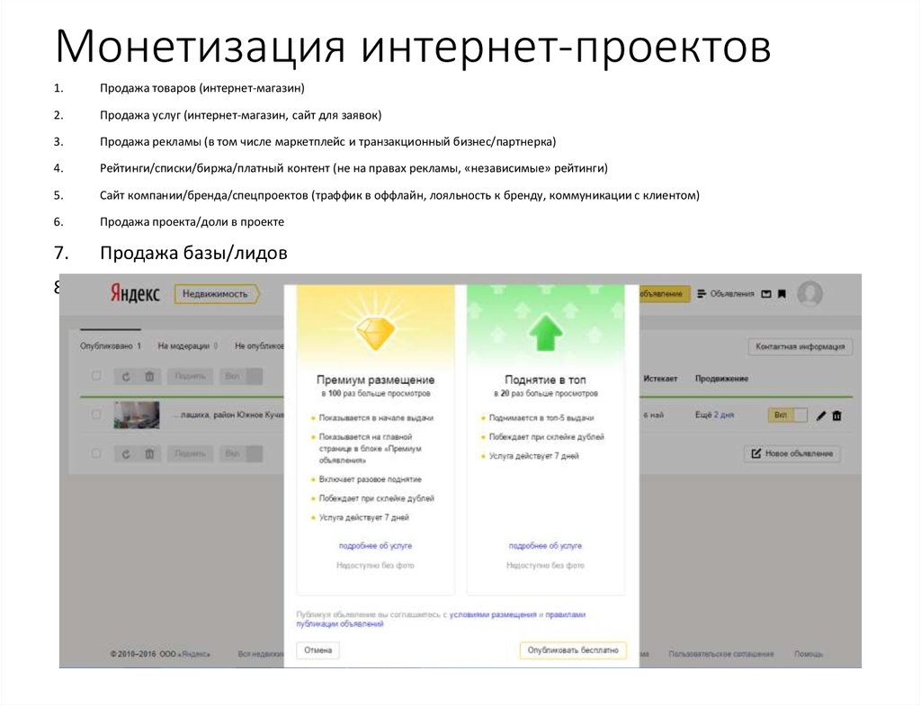 Что такое монетизация проекта