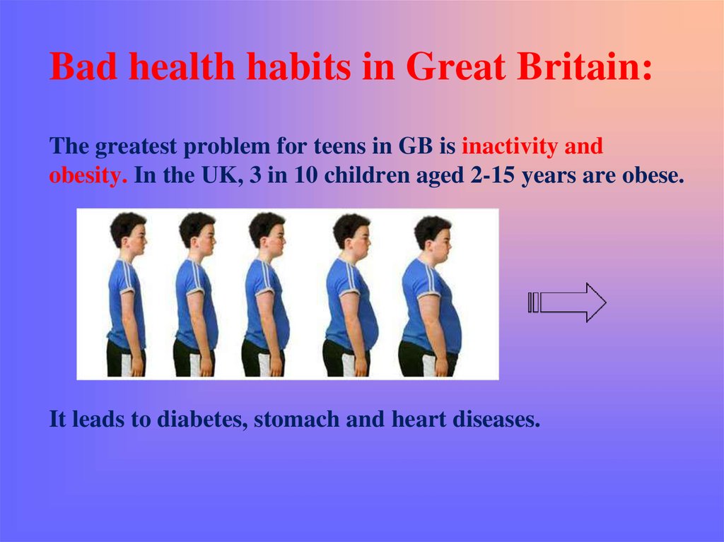 Bad health habits in Great Britain: