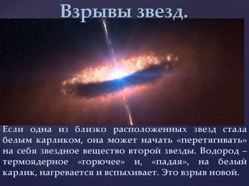 Взрыв сверхновой звезды презентация