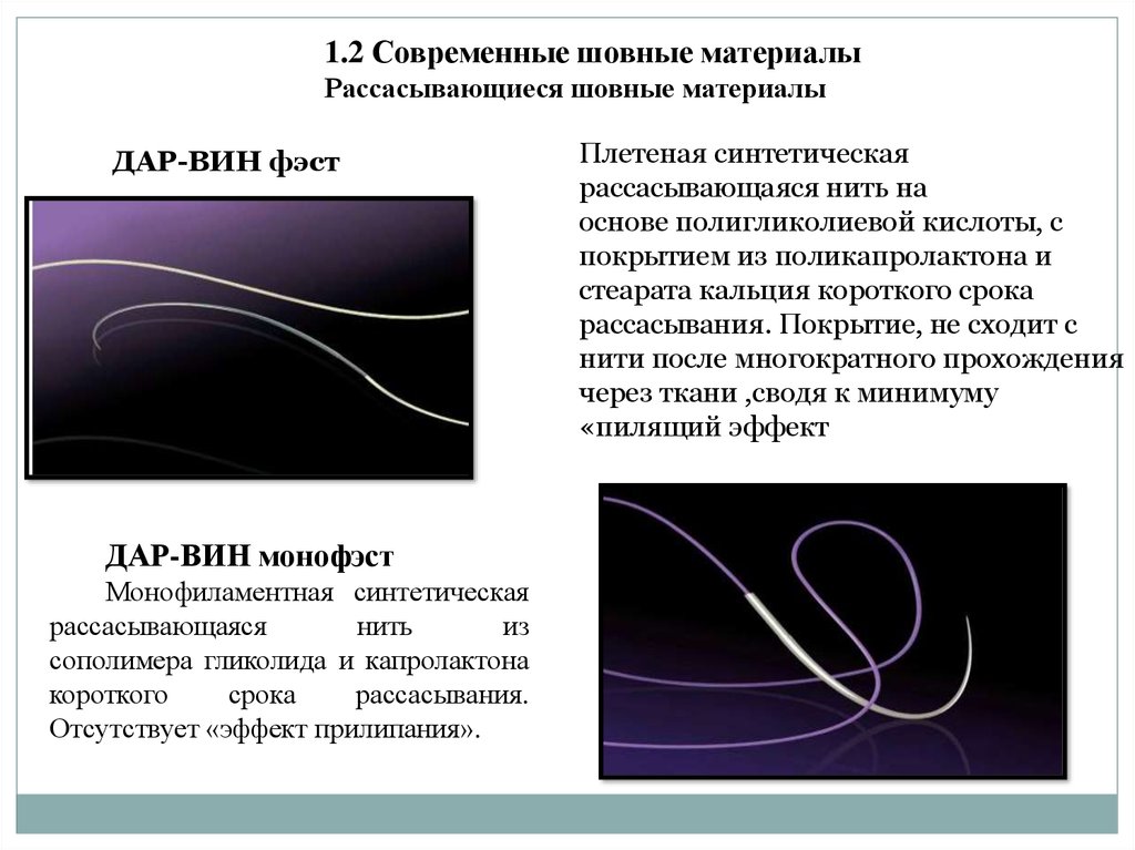 Характеристика шовного материала