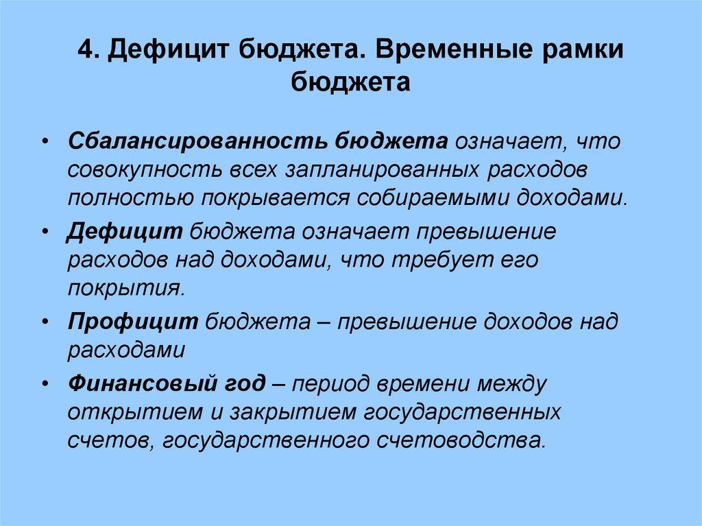 Дефицит госбюджета презентация