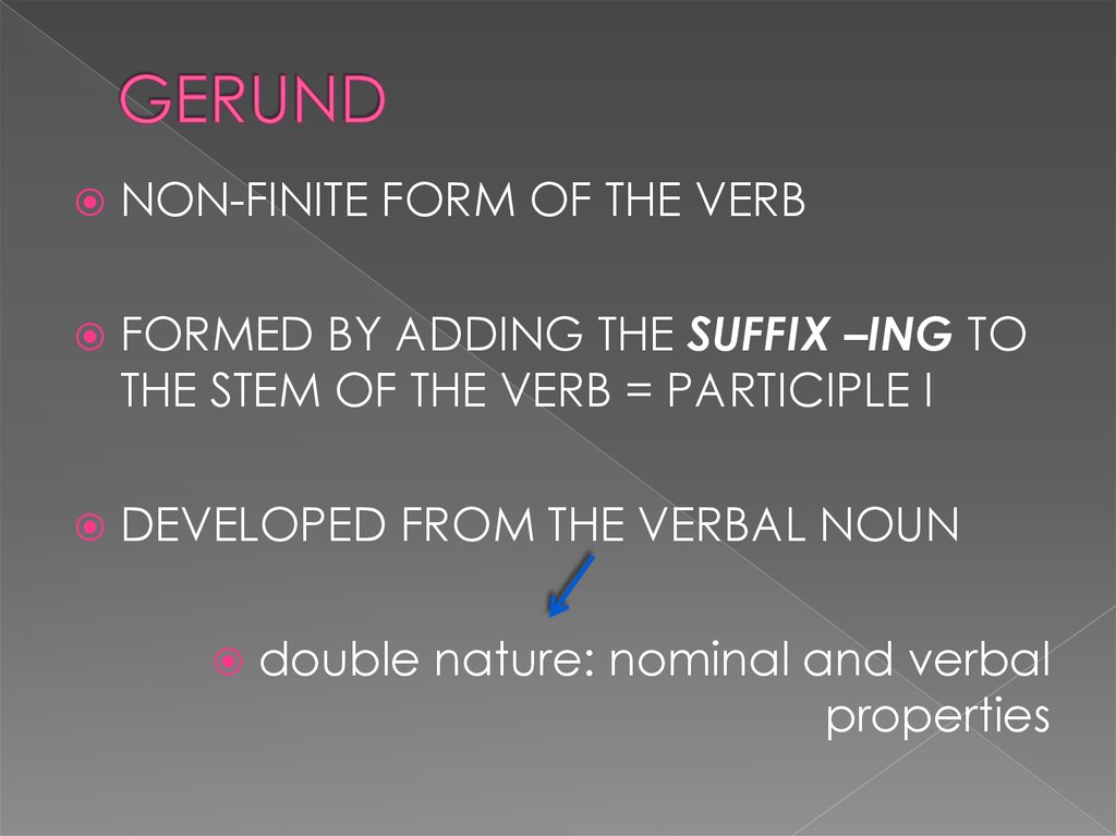 Non finite forms of the verb презентация