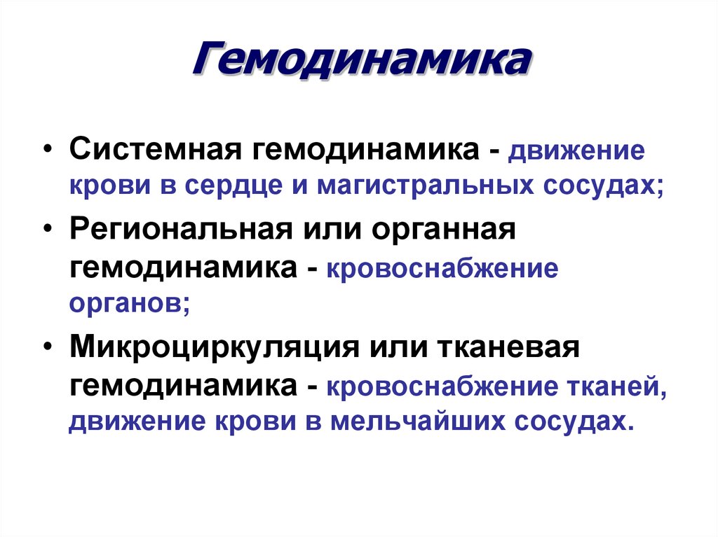 Вопросы гемодинамики