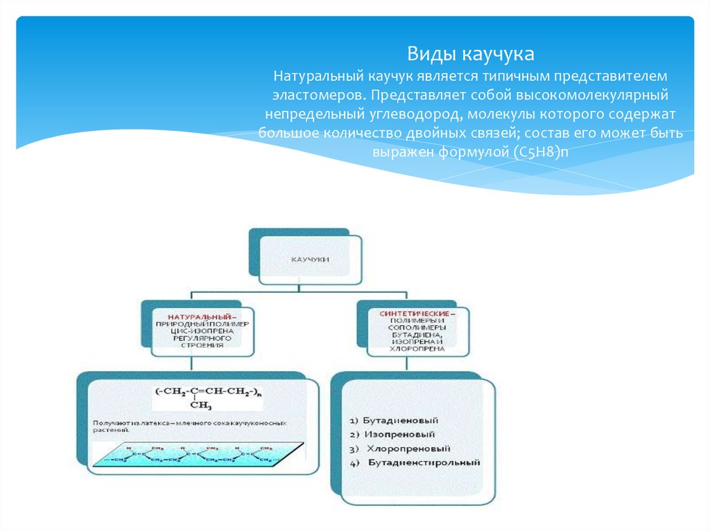 Каучуки натуральные и синтетические схема