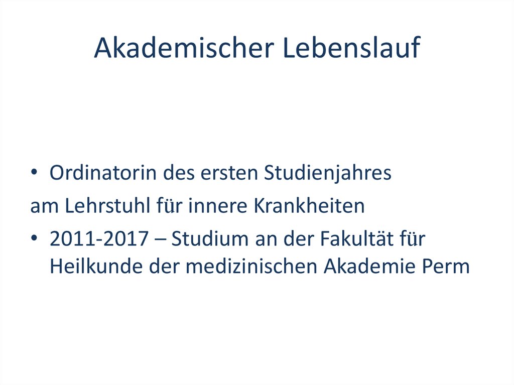 Akademischer Lebenslauf