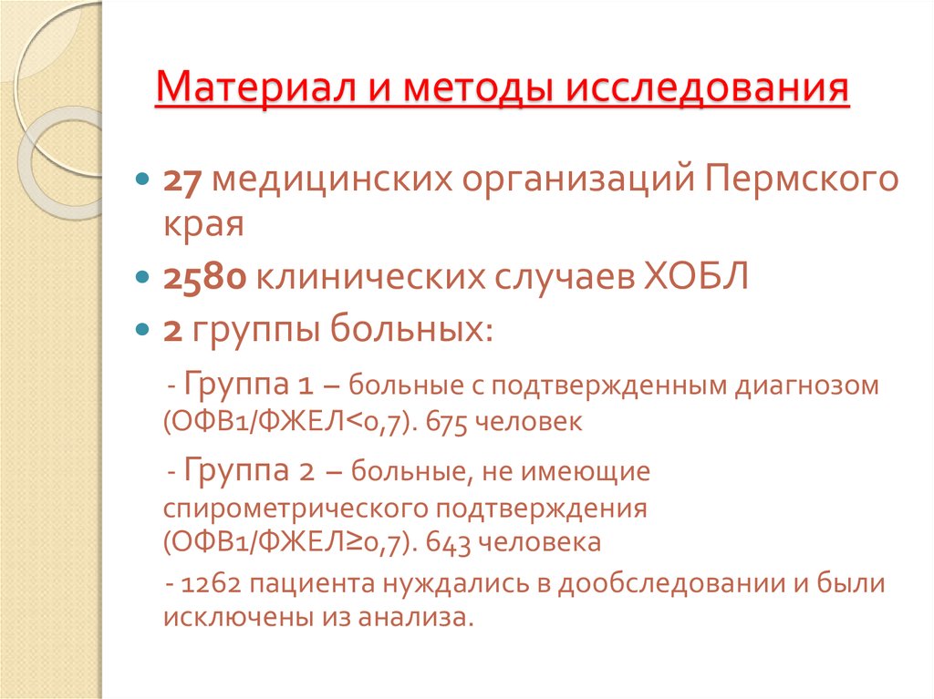 Материал и методы исследования