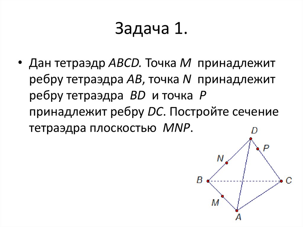 Точка м и н середины ребер