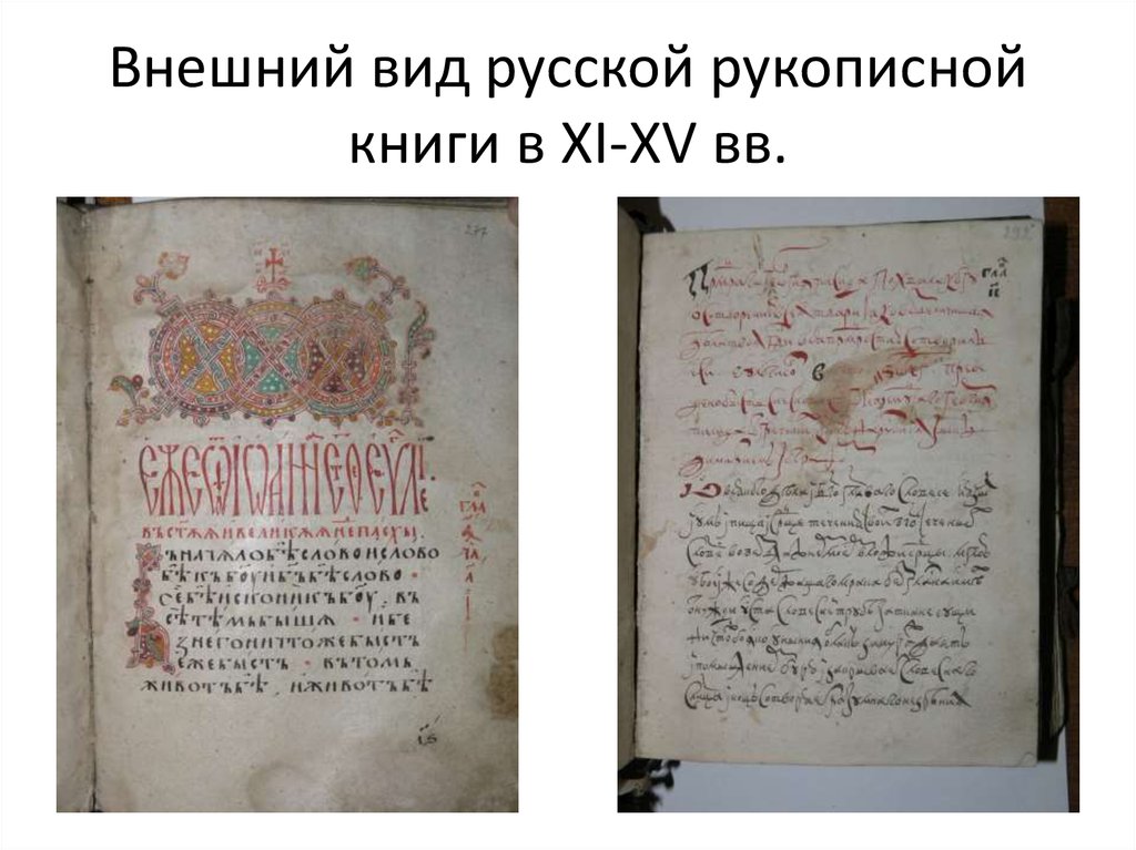 Образец рукописной книги