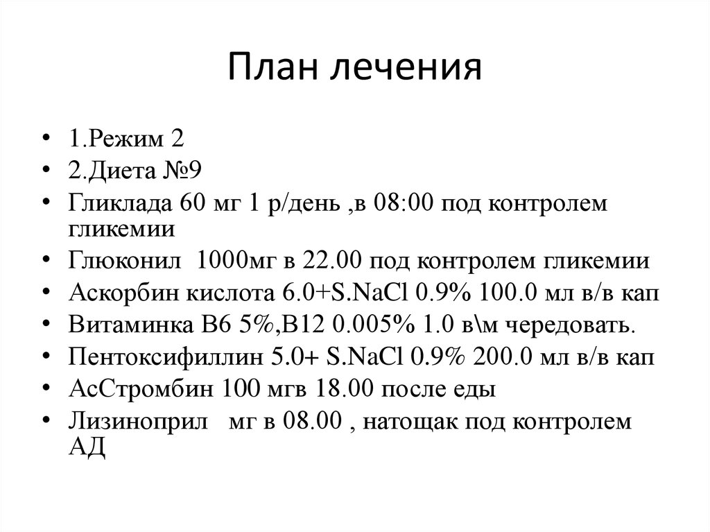 План лечения пациента