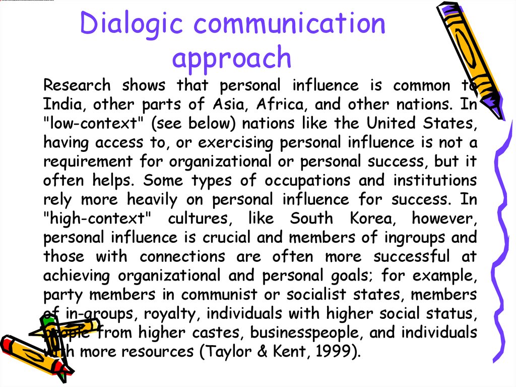 Dialogic communication approach