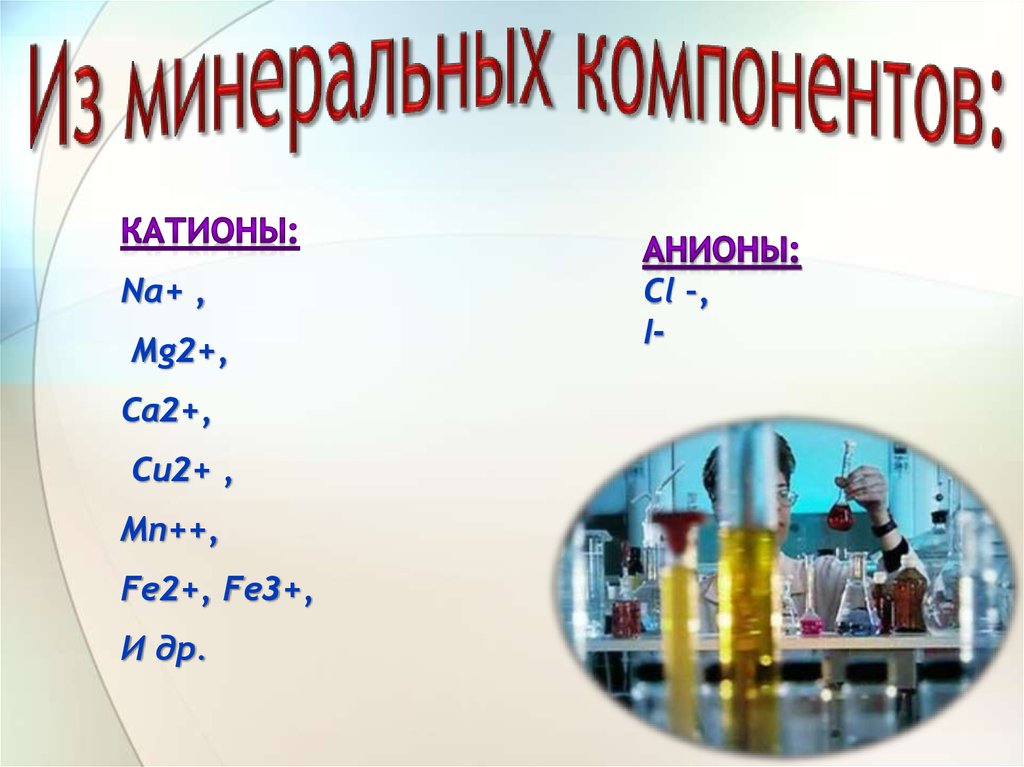 Из минеральных компонентов: