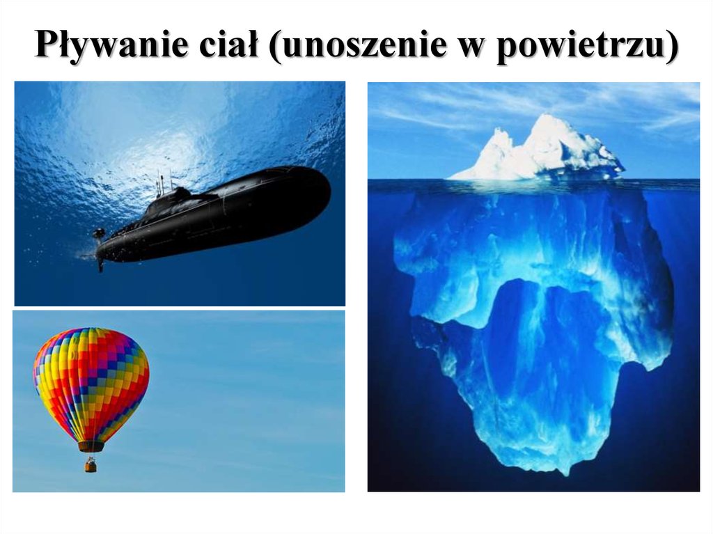 Pływanie ciał (unoszenie w powietrzu)