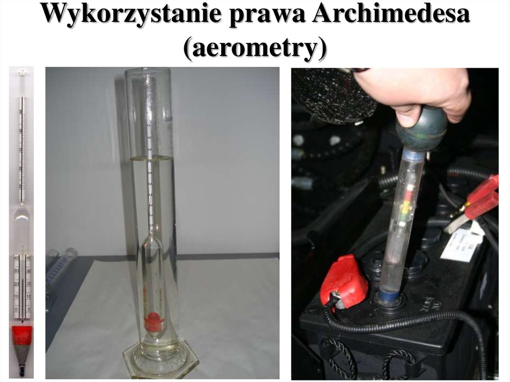 Wykorzystanie prawa Archimedesa (aerometry)