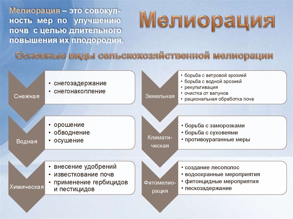 Меры улучшения. Схема виды мелиорации. Виды мелиорации почв. Основные виды мелиорации почв. Виды мелиорации таблица.