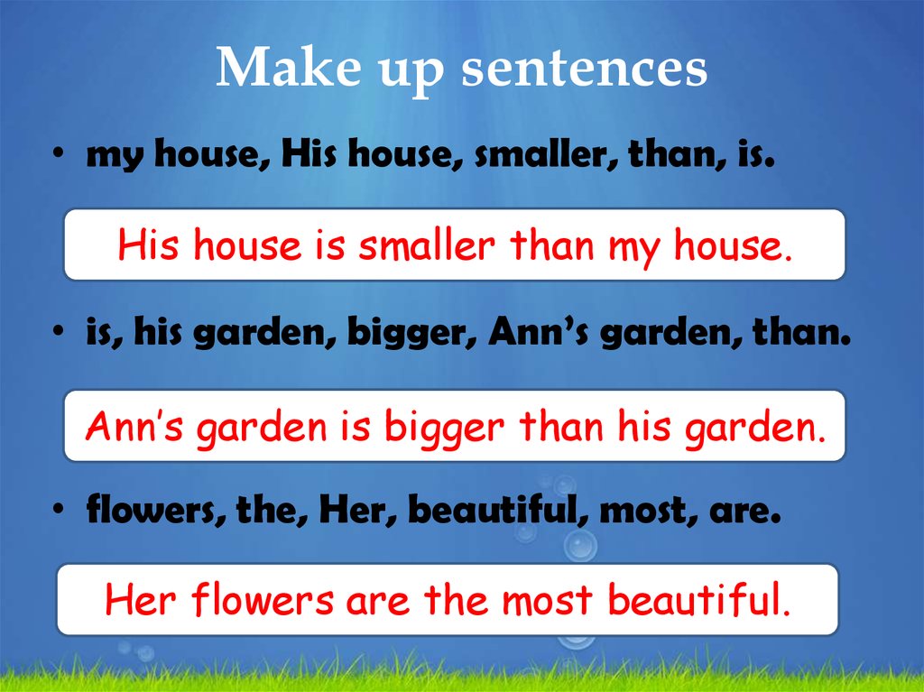 Comparatives Make Up Sentences Online Presentation