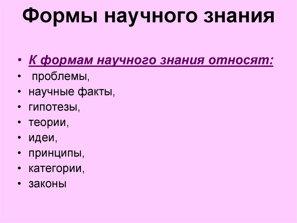 Формы научного знания. К формам научного знания относятся:. Основныемформы научного знания. К формам научного познания относится.