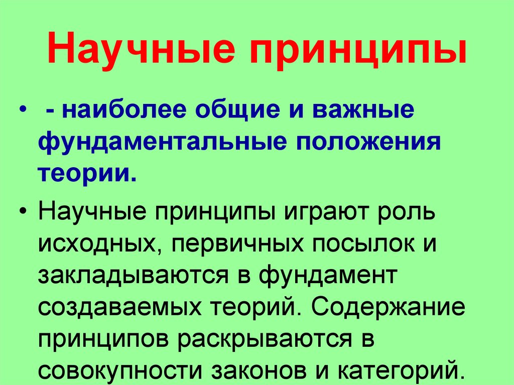 Принцип научной деятельности