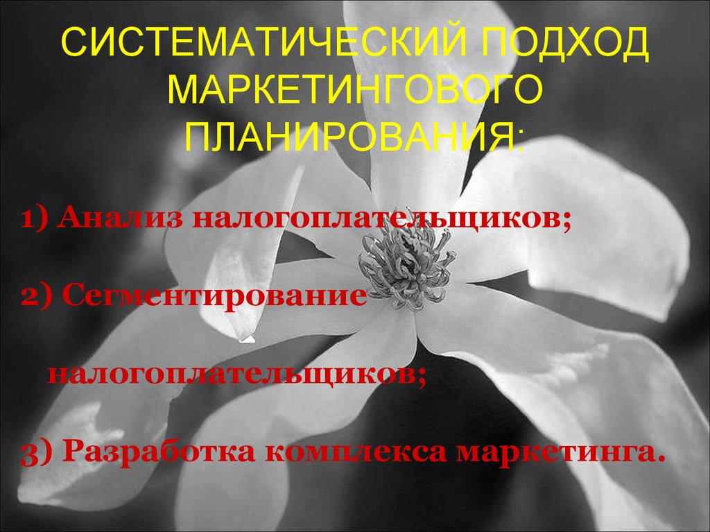 СИСТЕМАТИЧЕСКИЙ ПОДХОД МАРКЕТИНГОВОГО ПЛАНИРОВАНИЯ: