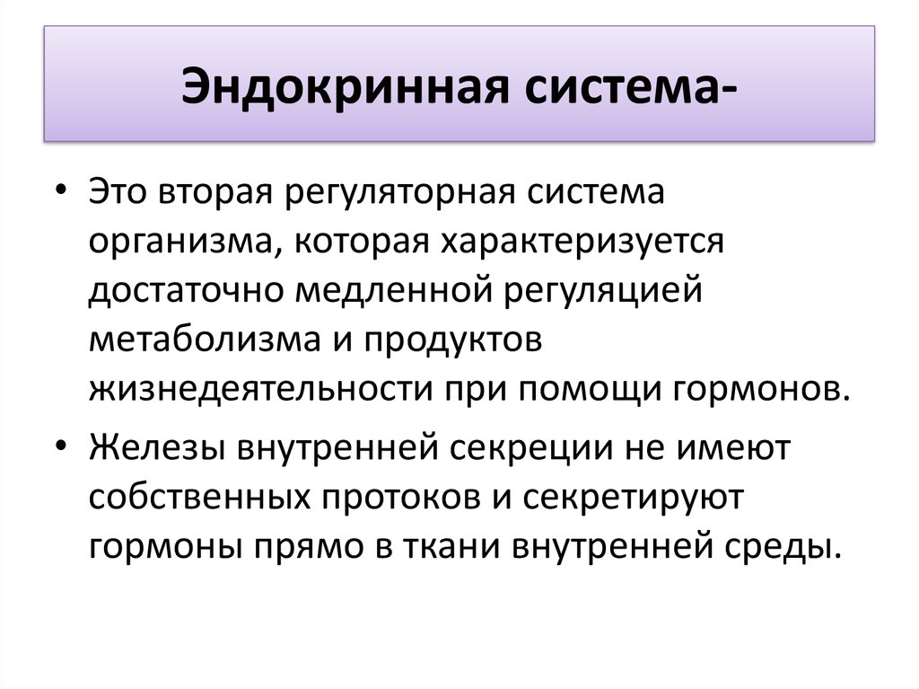 Контрольная работа по теме Общая характеристика эндокринной системы 