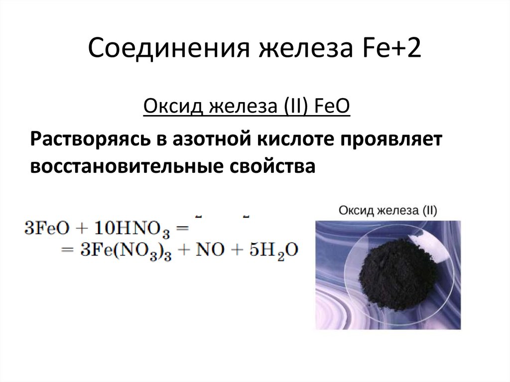 Реакции соединения железа