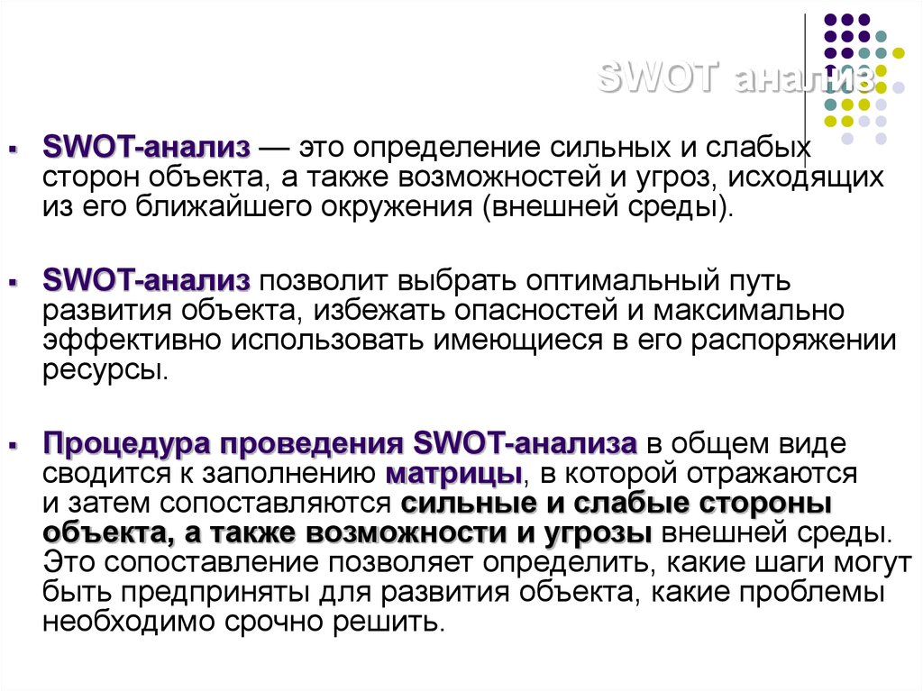 SWOT анализ