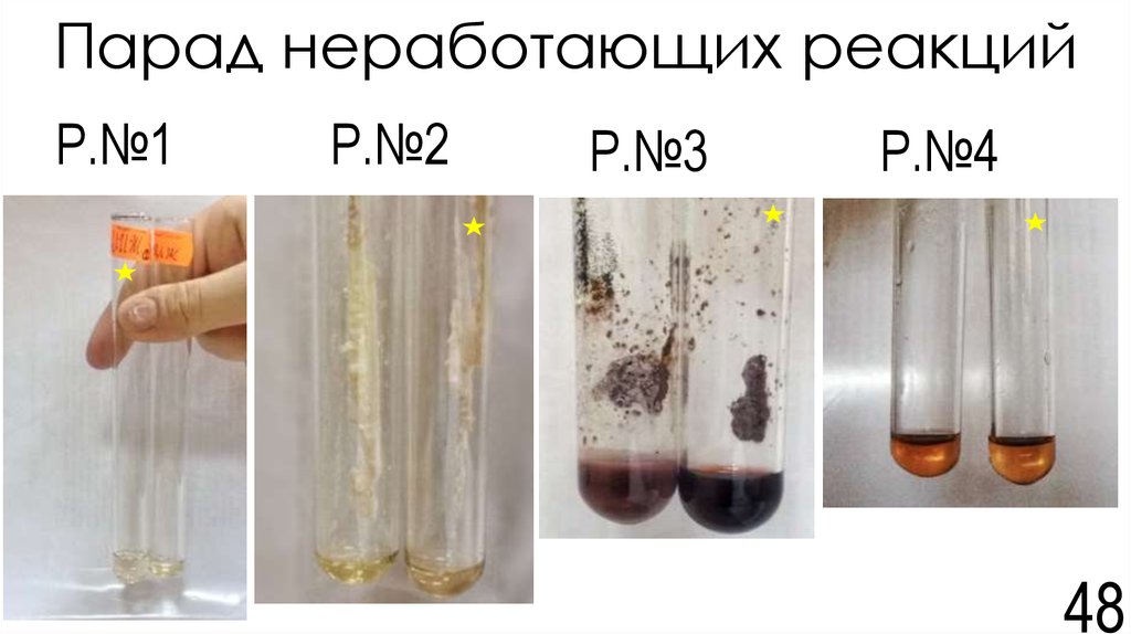 Парад неработающих реакций