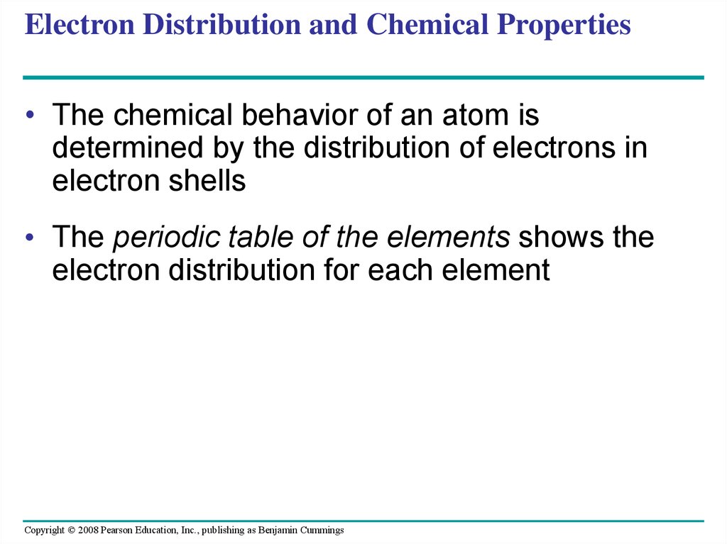 Electron Distribution and Chemical Properties