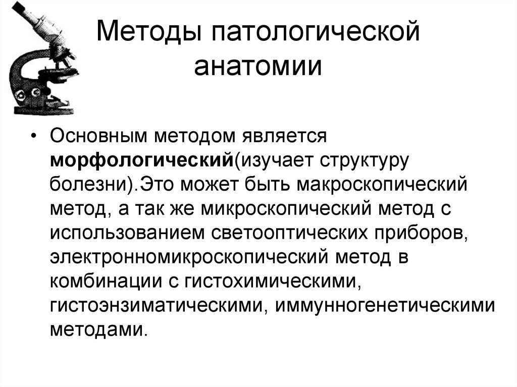 Патологии исследование. Методы изучения патологической анатомии. Методы исследования патологической физиологии. Задачи, методы клинической патологической анатомии.. Основные методы исследования в патологической анатомии.