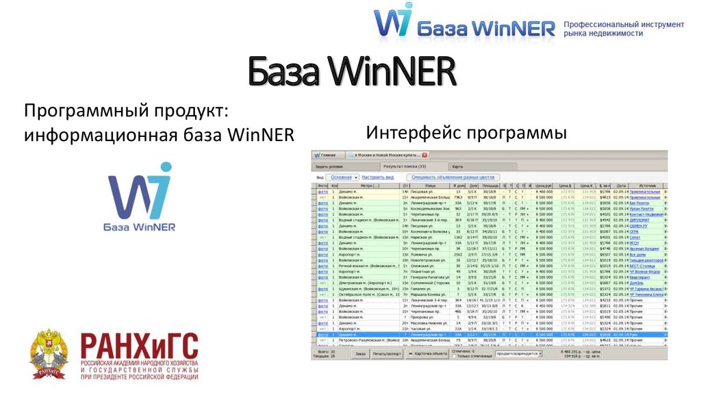База WinNER