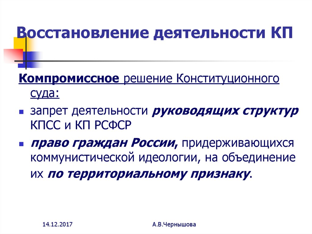 Восстановление деятельности