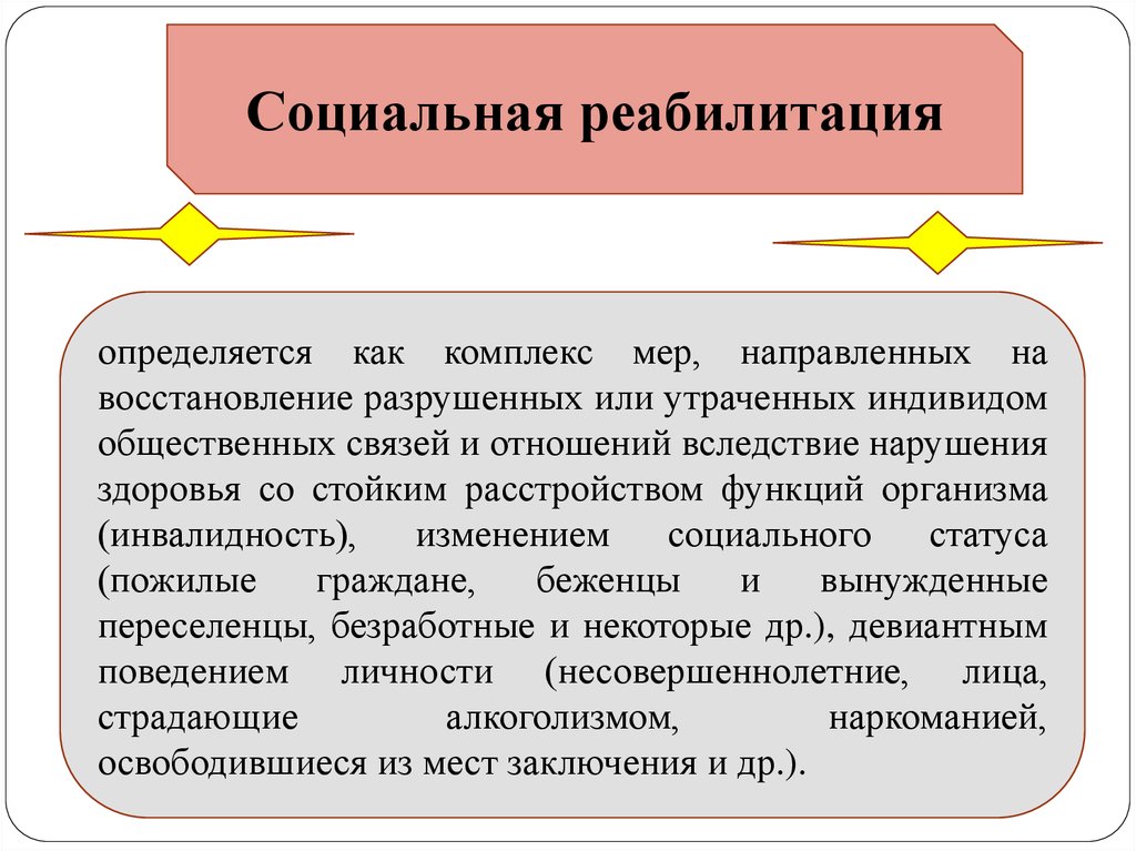 Социальная реабилитация и коррекция социально