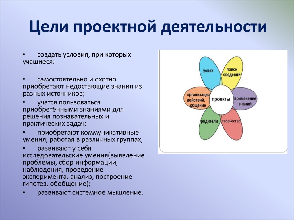 Цель проектной деятельности