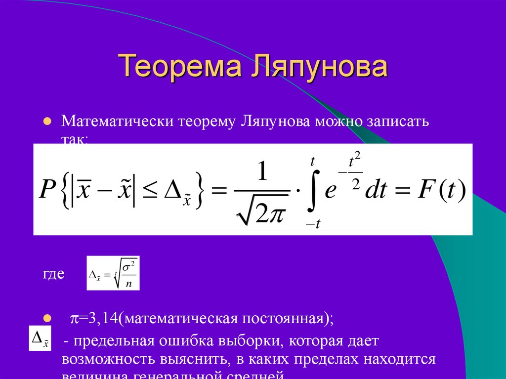 В каких пределах можно. Теорема Ляпунова. Самая сложная теорема в математике. Сложные математические теоремы. Теорема Ляпунова об устойчивости.