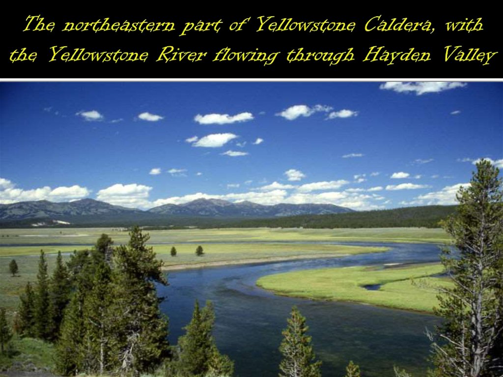 The northeastern part of Yellowstone Caldera, with the Yellowstone River flowing through Hayden Valley