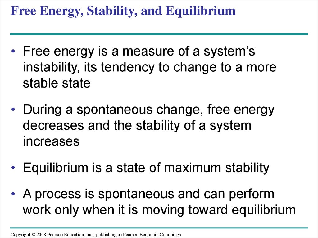 Free Energy, Stability, and Equilibrium