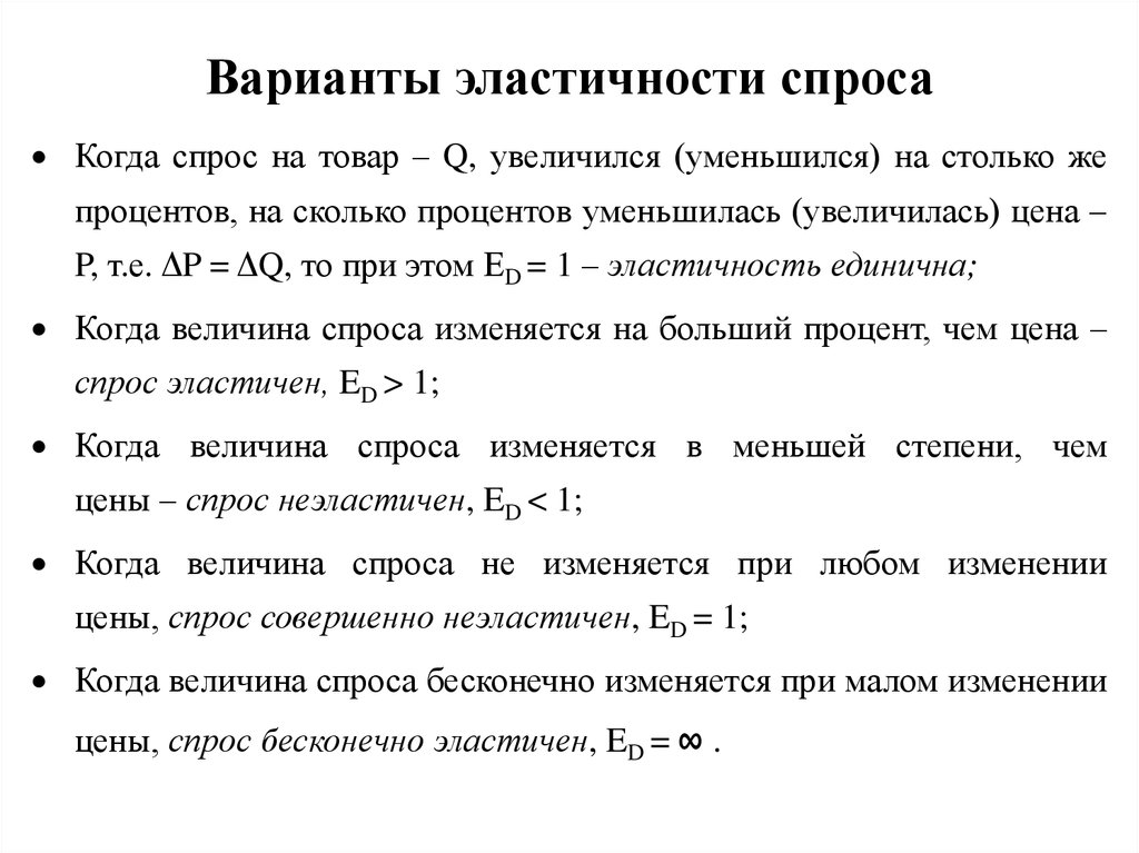 Эластичность спроса на товар по цене. Варианты эластичности спроса. Варианты эластичного спроса. Варианты эластичности спроса по цене. Эластичность спроса по цене варианты эластичности.