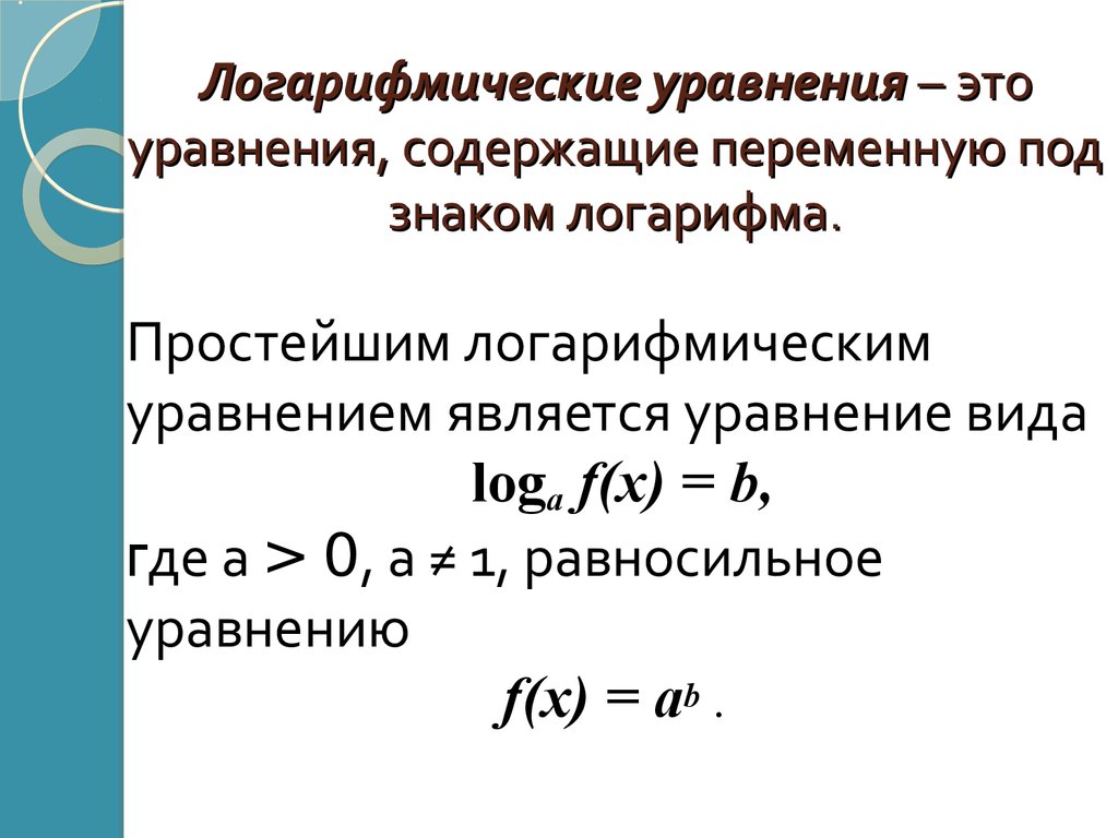 Логарифмические уравнения презентация 11 класс мордкович