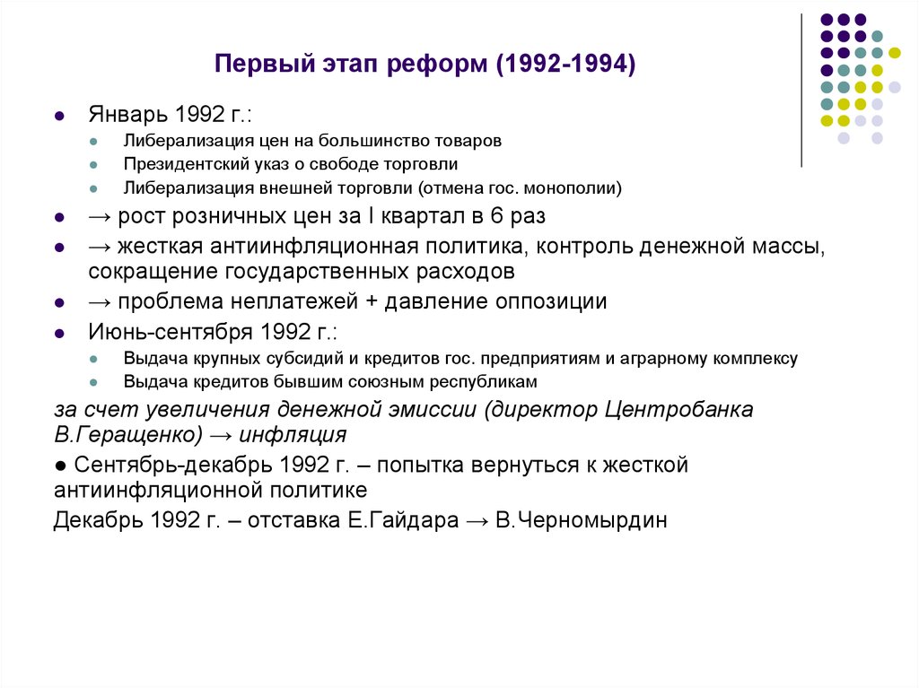 Указ о свободе торговли. Денежная реформа январь 1992. Реформы 1992-1994. Реформы 1992. Программа экономических реформ 1992-1993.