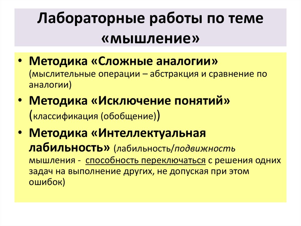 Сложный план по теме мышление