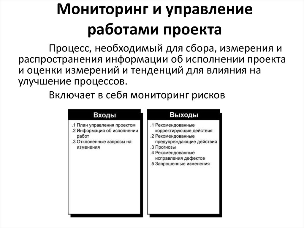 Мониторинг и управление работами проекта