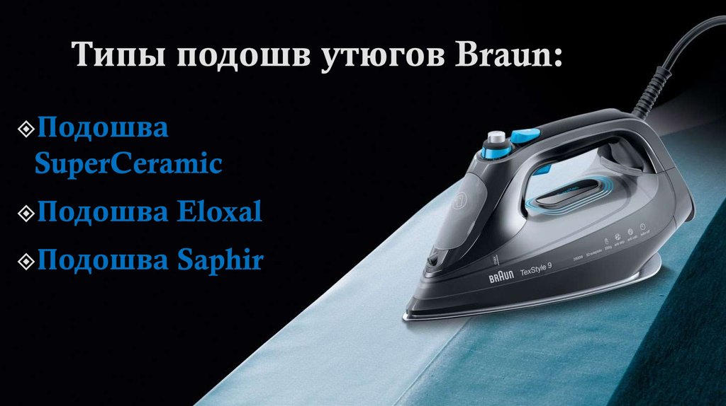 Типы подошв утюгов Braun: