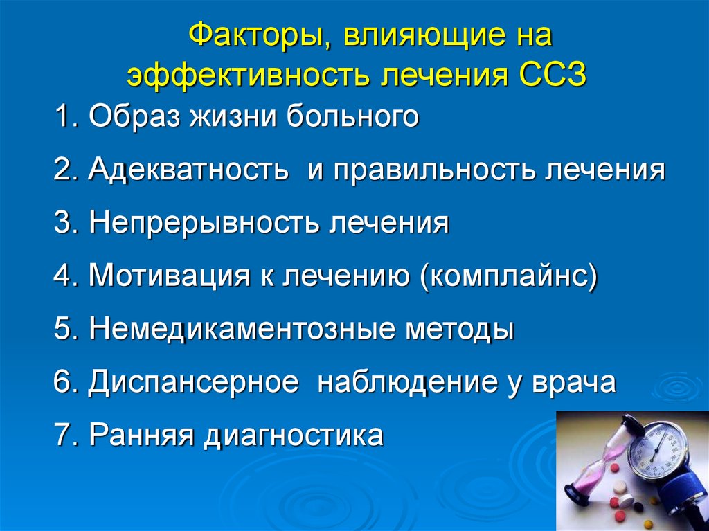 Образ лечение. Эффективность лечения сердечно сосудистых заболеваний. Образ жизни тяжелобольного. Факторы мотивации к лечению и профилактике. Описание образа жизни пациента.